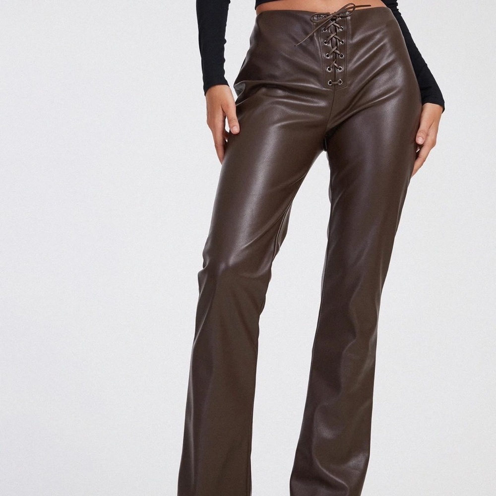 Motel Rocks Brown Zinam Flared Leg Trouser